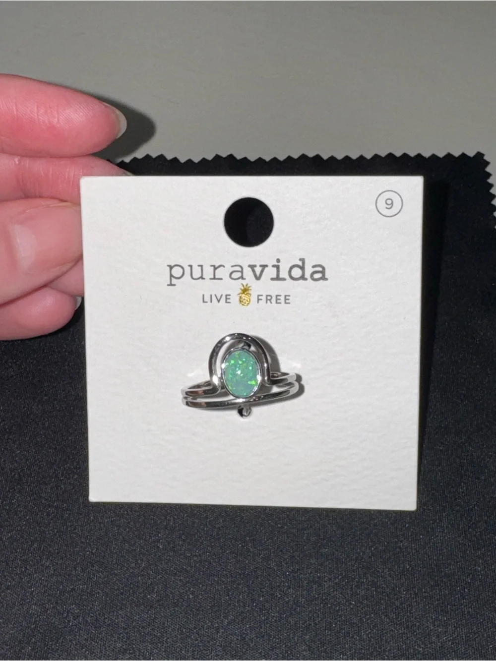 Pura Vida Crowned Blue Opal Ring Size 9 NWT